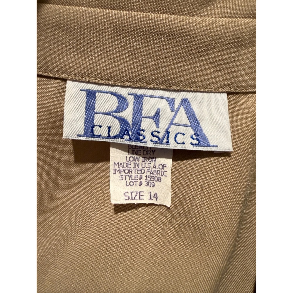 BFA Classics Tan Khaki Safari Maxi Dress, Size 14 - Picture 6 of 7